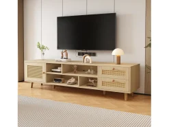 Móvel de TV, Móvel de TV de 160 cm com 2 gavetas, 1 porta e 4 compartimentos, Para TVs até 70
