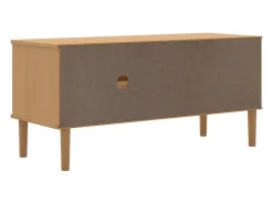 Móvel de TV SENJA aspeto vime 106x40x49cm pinho maciço castanho