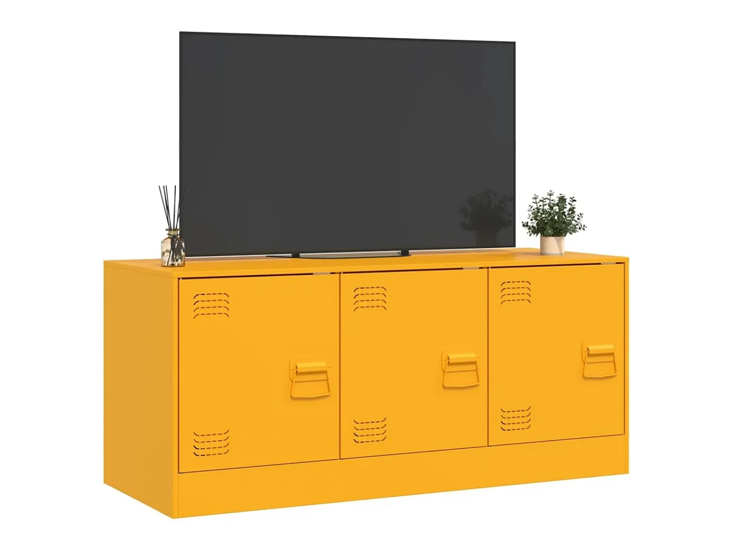 Móvel de TV 99x39x44 cm aço amarelo mostarda PT555610