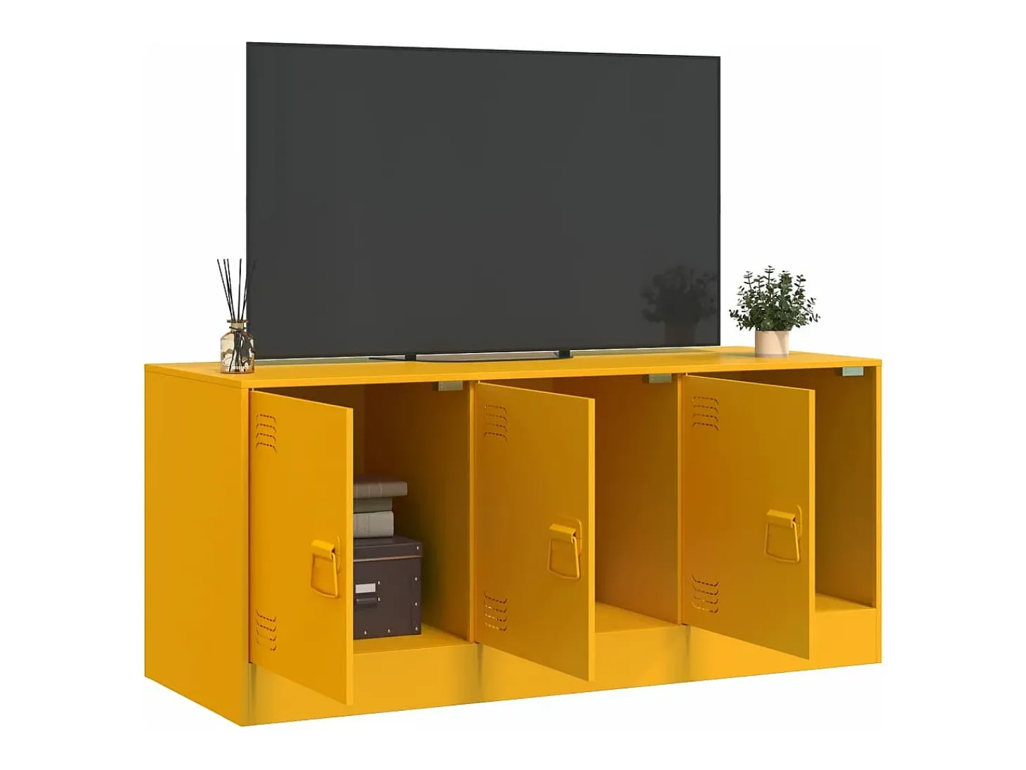 Móvel de TV 99x39x44 cm aço amarelo mostarda PT555610