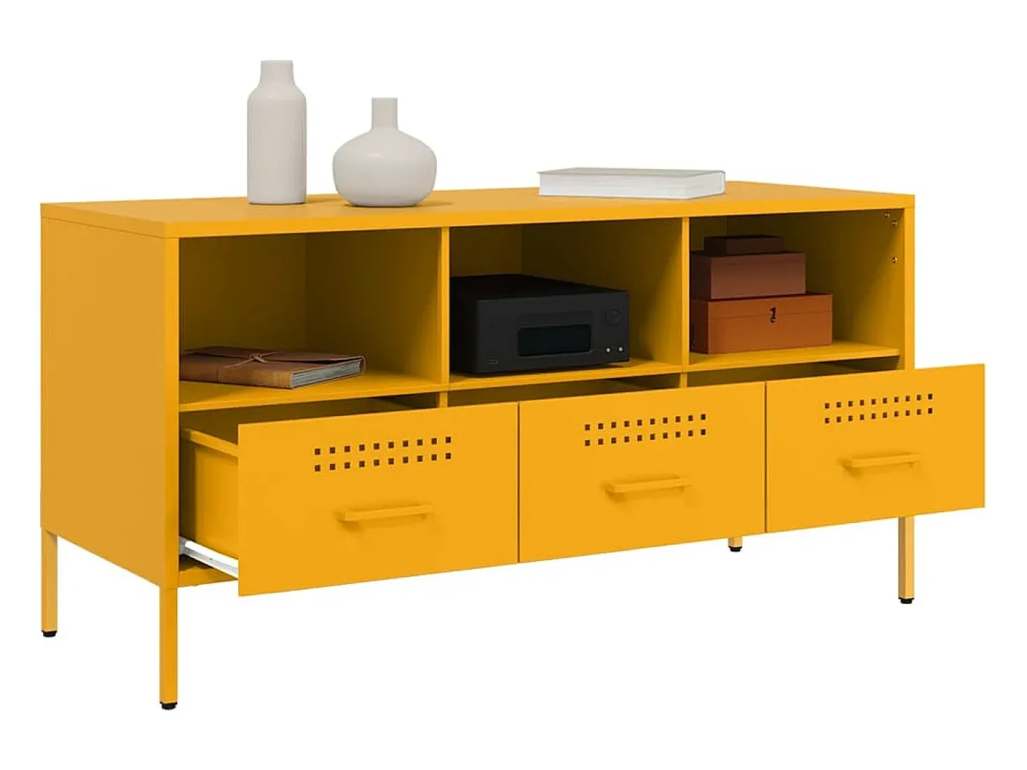 Móvel de TV 100,5x39x50,5 cm aço amarelo mostarda PT154477
