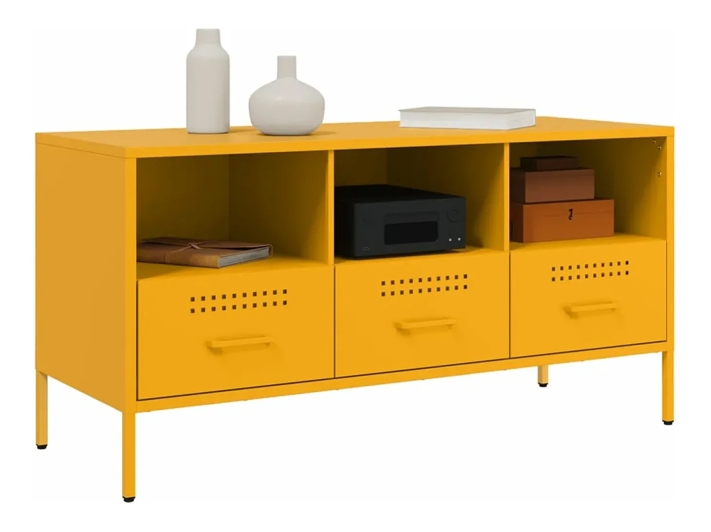 Móvel de TV 100,5x39x50,5 cm aço amarelo mostarda PT154477