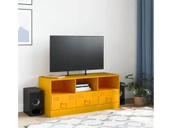 Móvel de TV 99x39x44 cm aço amarelo mostarda PT541463