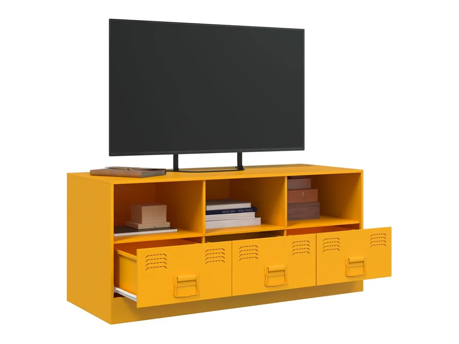 Móvel de TV 99x39x44 cm aço amarelo mostarda PT541463