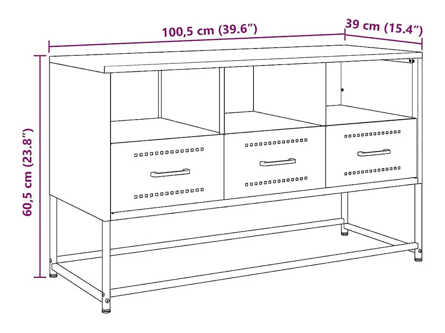 Móvel de TV 100,5x39x60,5 cm aço amarelo mostarda