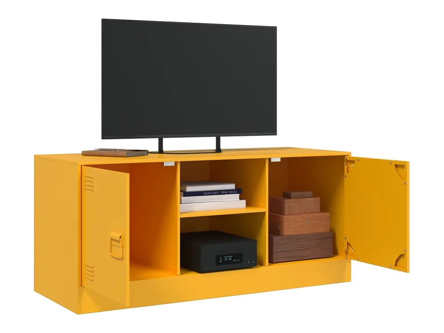 Móvel de TV 99x39x44 cm aço amarelo mostarda PT711364