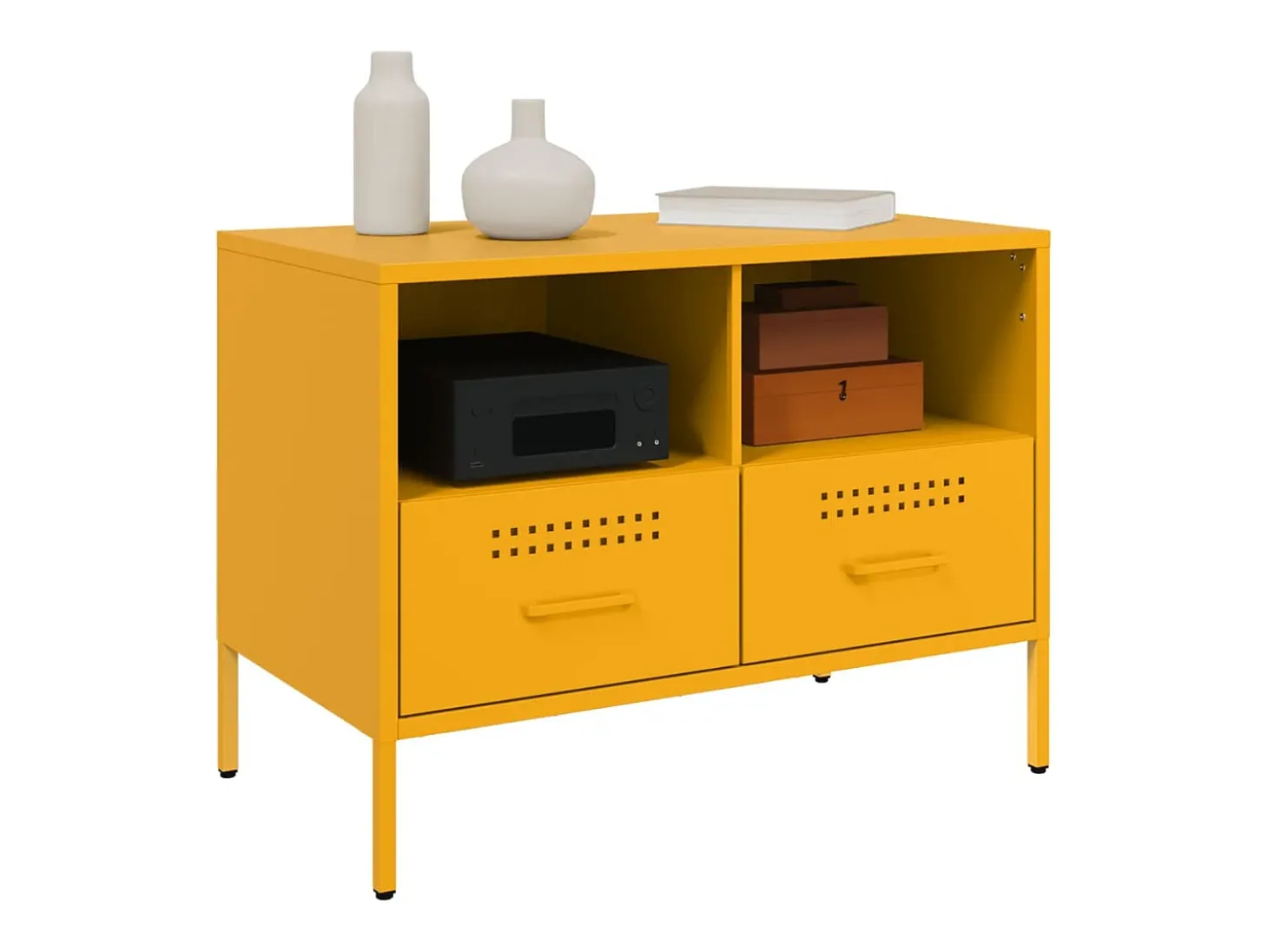 Móvel de TV 68x39x50,5 cm aço amarelo mostarda PT283674