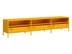 Móvel de TV 202x39x43,5 cm aço laminado a frio amarelo mostarda