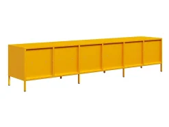 Móvel de TV 202x39x43,5 cm aço laminado a frio amarelo mostarda