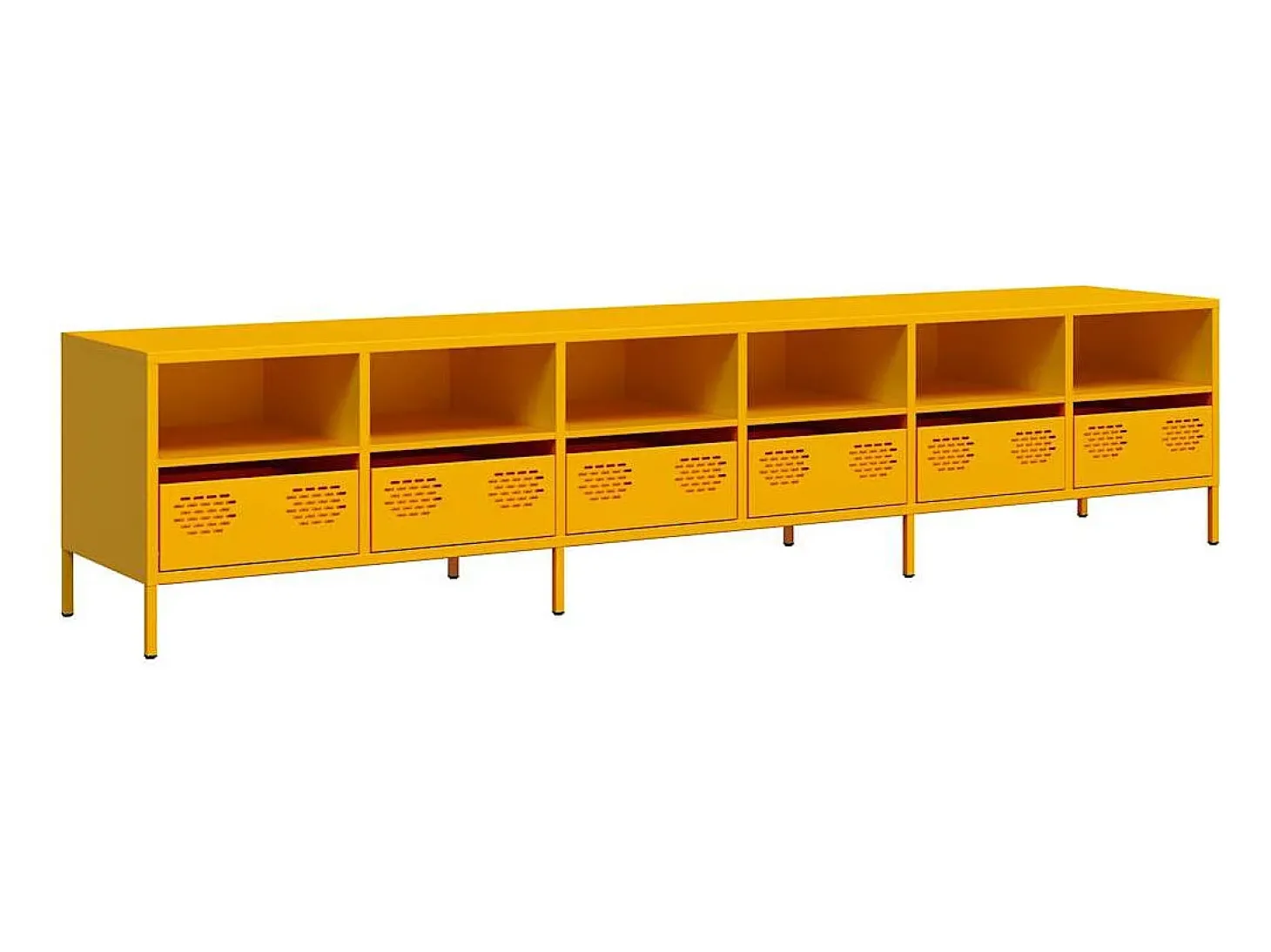 Móvel de TV 202x39x43,5 cm aço laminado a frio amarelo mostarda