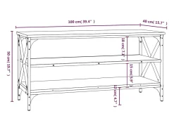 Móvel de TV 100x40x50 cm derivados de madeira carvalho castanho