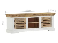 Móvel de TV 110x30x40 cm madeira de mangueira maciça