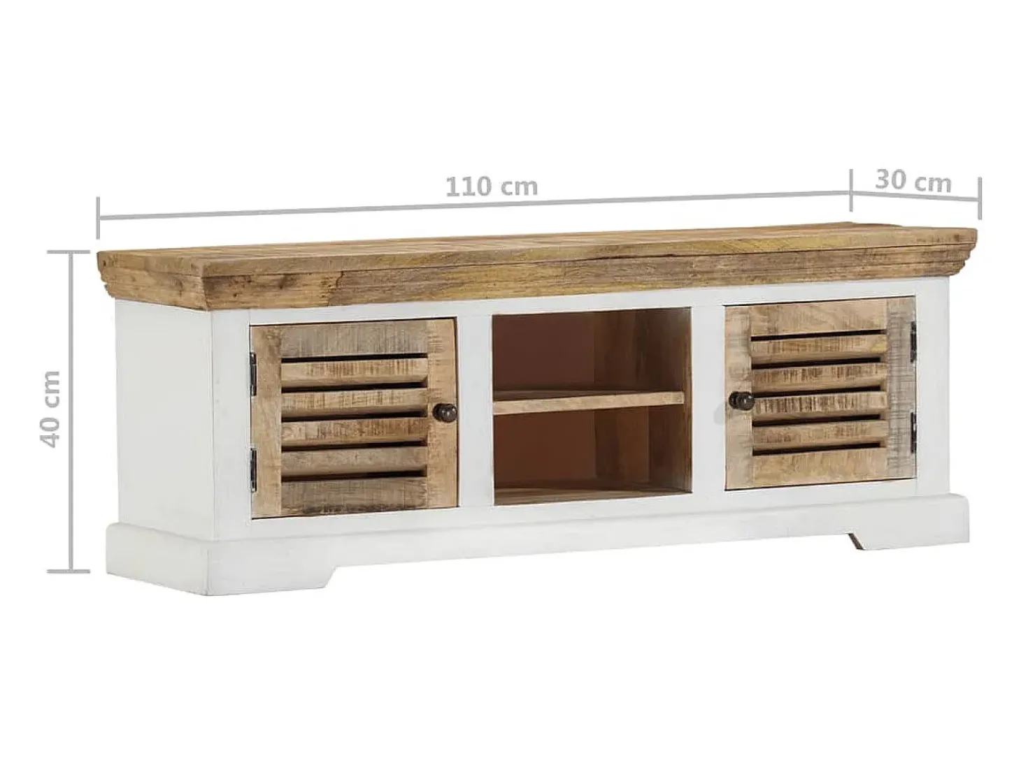 Móvel de TV 110x30x40 cm madeira de mangueira maciça