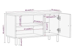 Móvel de TV 80x31x46 cm madeira de mangueira maciça