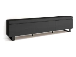 Móvel de TV, 240x35x57cm, Design industrial, Preto