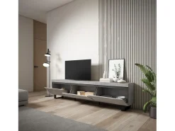 Móvel de TV, 240x35x57cm, Design industrial, Cimento