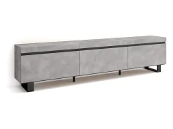 Móvel de TV, 240x35x57cm, Design industrial, Cimento
