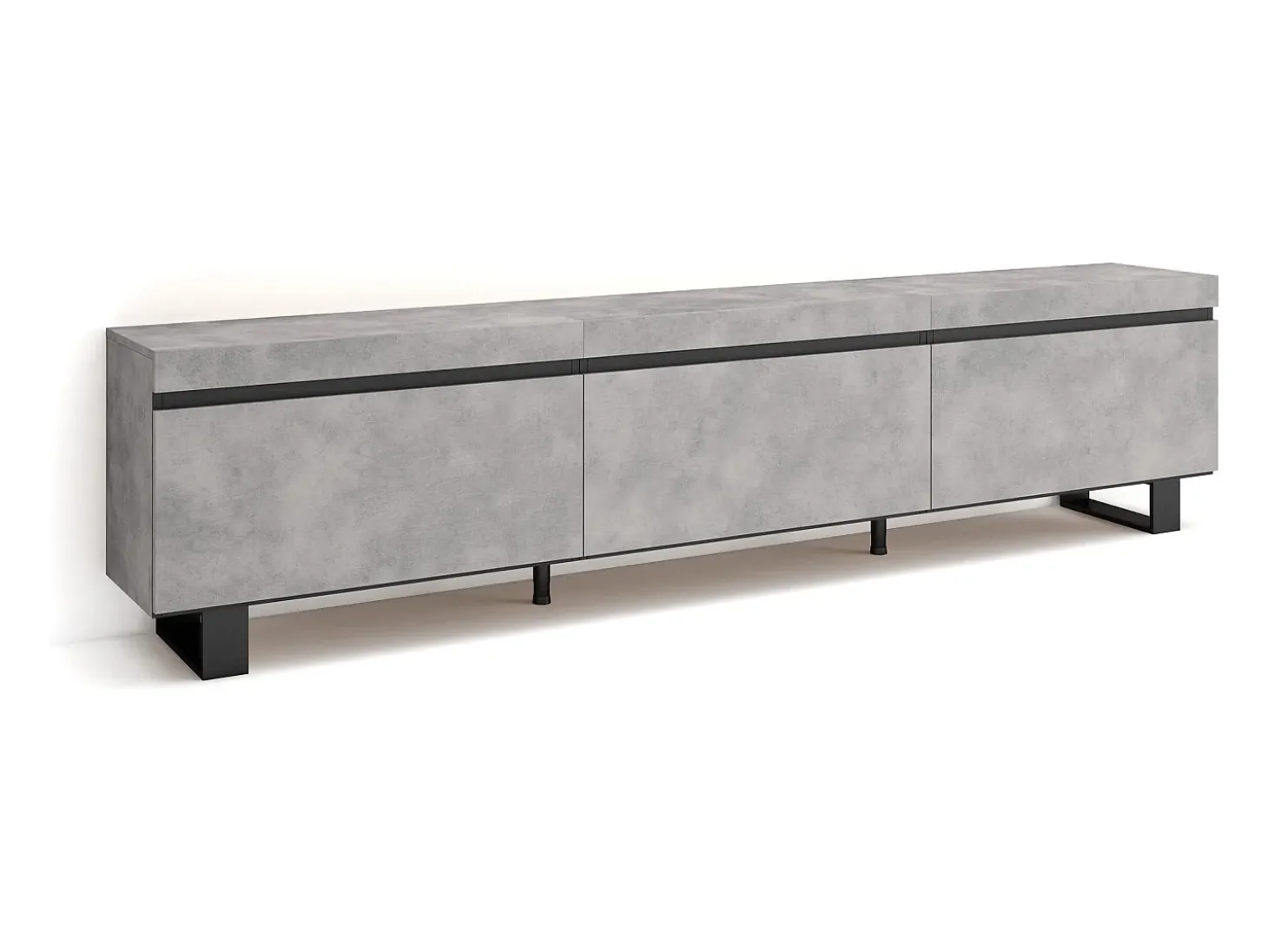 Móvel de TV, 240x35x57cm, Design industrial, Cimento