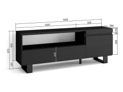 Móvel de TV, 150x35x57cm, Para televisores até 65