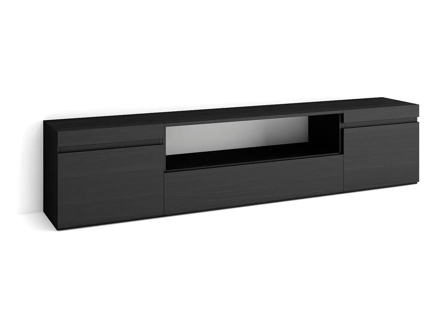Móvel de TV, 200x35x45cm, Para televisores até 80", Estante para TV, Preto