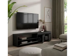 Móvel de TV, 200x35x45cm, Para televisores até 80", Estante para TV, Preto