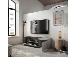 Móvel de TV, 150x35x45cm, Para televisores até 65", Estante para TV, Cimento