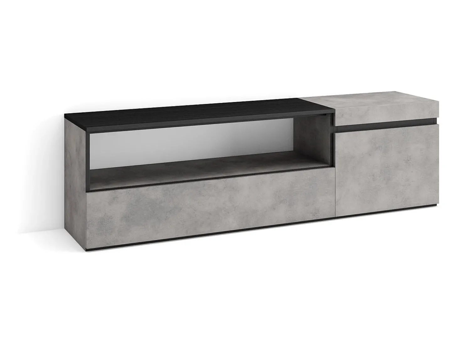Móvel de TV, 150x35x45cm, Para televisores até 65", Estante para TV, Cimento