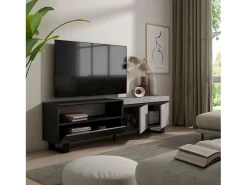 Móvel de TV, 200x35x57cm, Para televisores até 80", Design industrial, Cimento