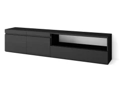 Móvel de TV, 200x35x45cm, Para televisores até 80", Estante para TV, Preto
