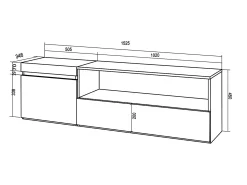 Móvel de TV, 150x35x45cm, Para televisores até 65", Estante para TV, Cimento