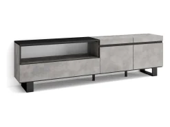 Móvel de TV, 200x35x57cm, Para televisores até 80", Design industrial, Cimento