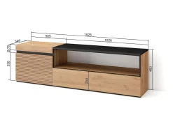 Móvel de TV, 150x35x45cm, Para televisores até 65", Estante para TV, Carvahlo