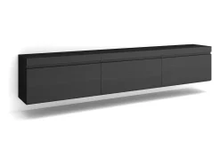 Móvel de TV, 240x35x45cm, Suspensos, Preto