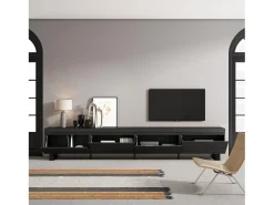 Móvel de TV, 320x35x57cm, TV de grande formato, Design industrial, Preto