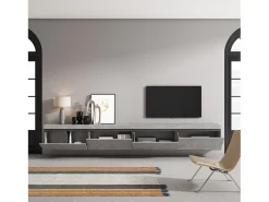 Móvel de TV, 320x35x45cm, TV de grande formato, Suspensos, Cimento