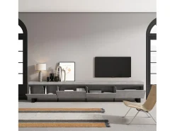 Móvel de TV, 320x35x57cm, TV de grande formato, Design industrial, Cimento