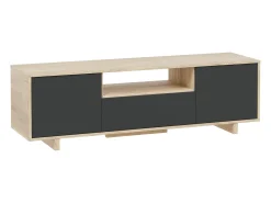 Móvel de TV Zaida 3 Portas Cor Carvalho e Cinza, 150 x 41 cm