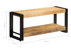 Móvel de TV/aparador de design prático 90 cm madeira maciça de mangueira 2502028