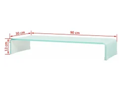 Móvel de TV/aparador de design prático para monitor de 90 cm vidro branco 2502252