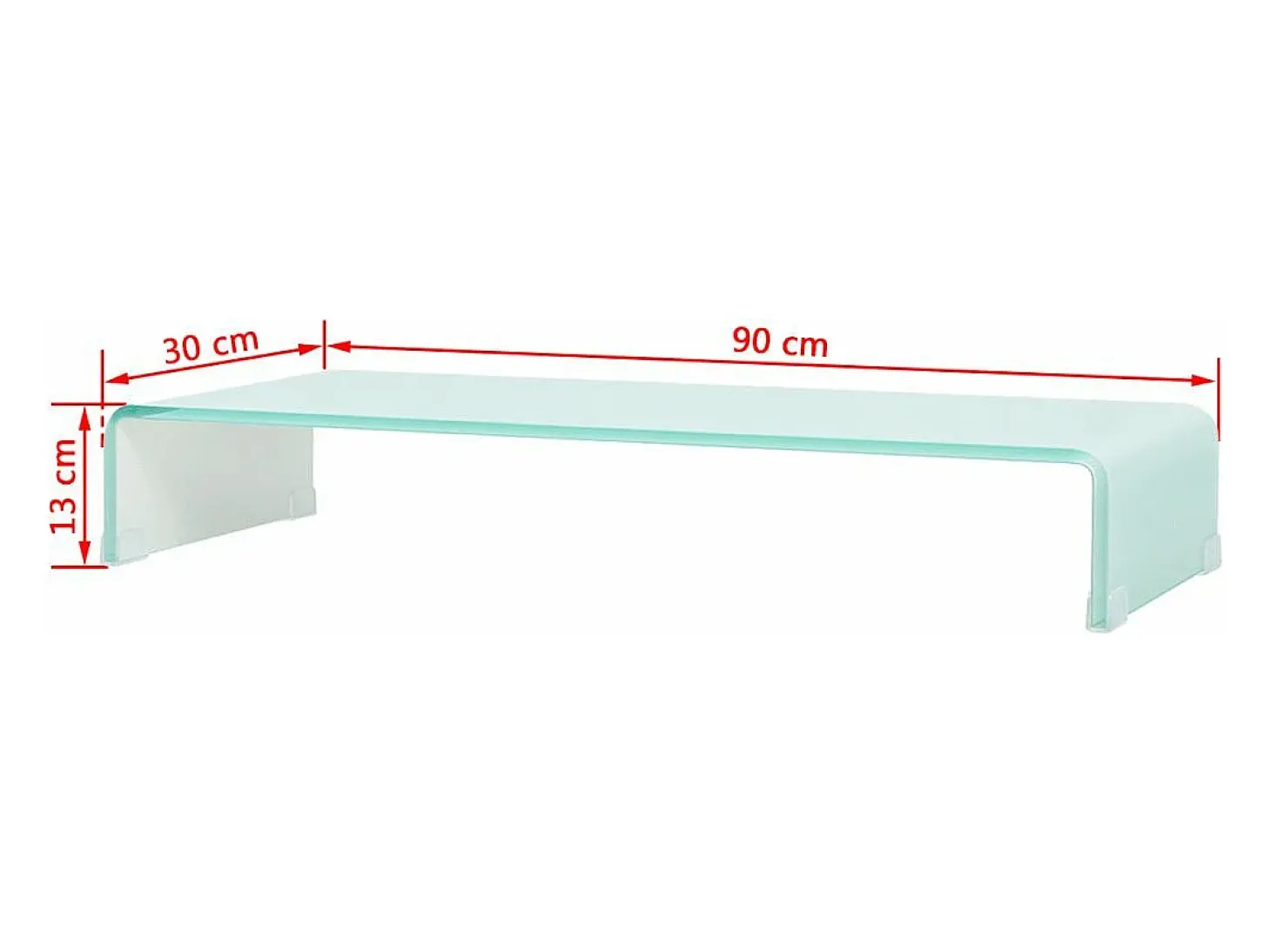 Móvel de TV/aparador de design prático para monitor de 90 cm vidro branco 2502252