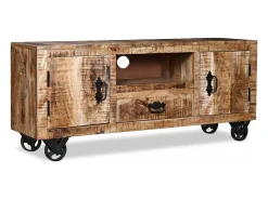 Móvel de TV/aparador de design prático em madeira de mangueira natural 120 cm 2502131