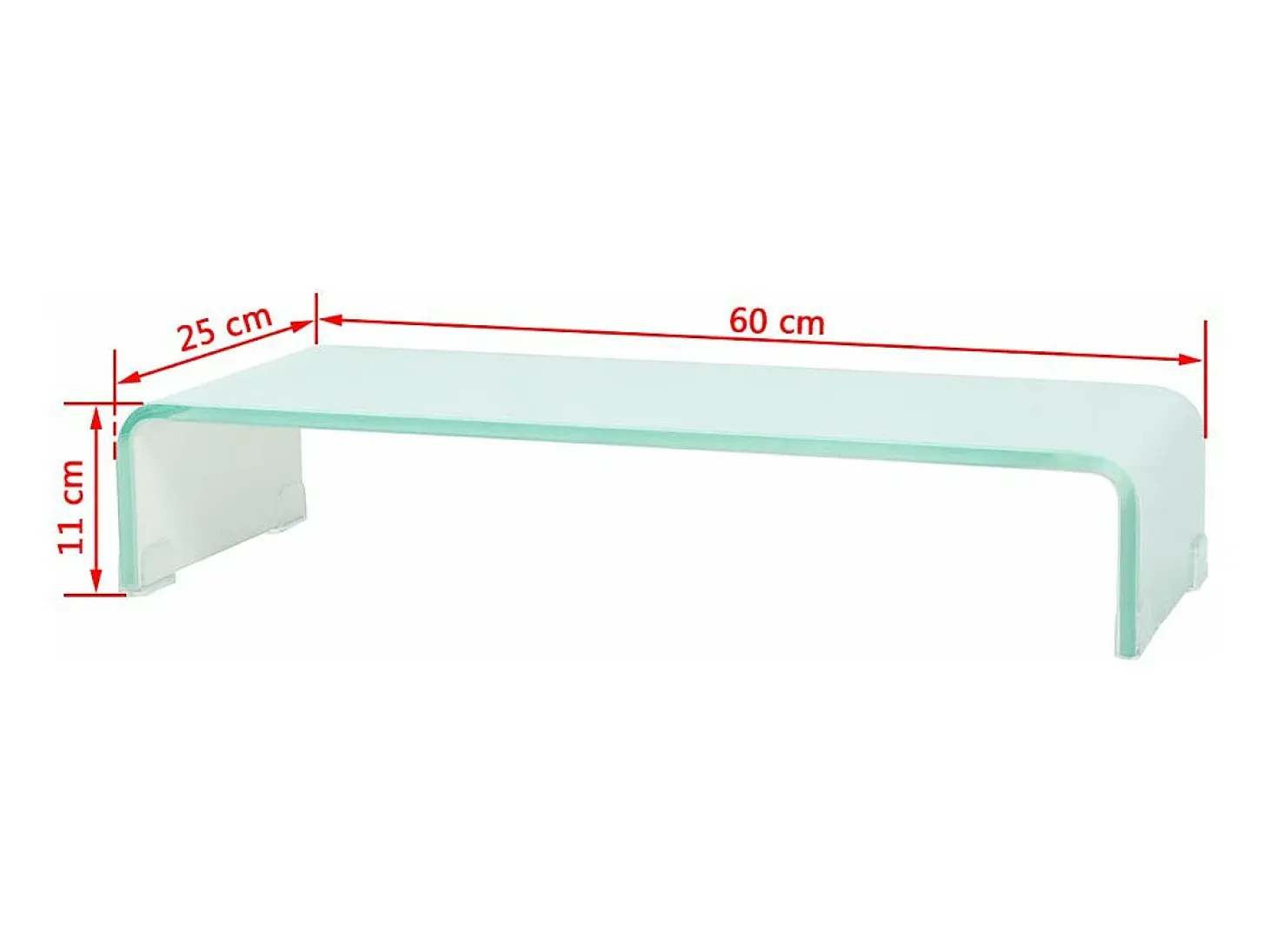 Móvel de TV/aparador de design prático para monitor de 60 cm vidro branco 2502253
