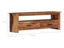 Móvel de TV/aparador de design prático 118 cm madeira maciça de sheesham 2502277