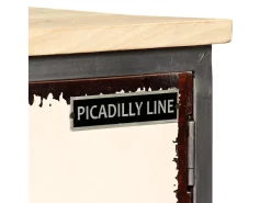 Móvel de TV/aparador de design prático feito de madeira maciça de mangueira e aço 120 cm 2502149