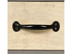 Móvel de TV/aparador de design prático feito de madeira maciça de mangueira e aço 120 cm 2502149