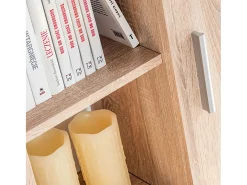 Móvel de TV/aparador de design prático com luzes LED acabamento em carvalho marrom Sonoma 2502054