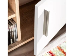 Móvel de TV/aparador de parede com design prático e iluminação LED acabamento em carvalho Sonoma e branco 2502199