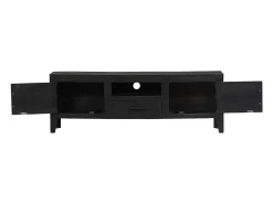 Móvel de TV/aparador preto prático e de design elegante feito de madeira maciça de mangueira 118 cm 2502203