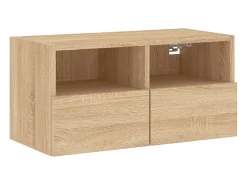 Móvel multimídia para TV estante para TV aparador para TV sala de jantar sala de estar quarto 4 peças carvalho Sonoma madeira de engenharia marrom 02_0029245