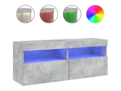 Móvel multimídia para TV prateleira para TV aparador armário para TV para sala de jantar sala de estar e quarto com luzes LED 100 x 30 x 40 cm cinza 02_0027836